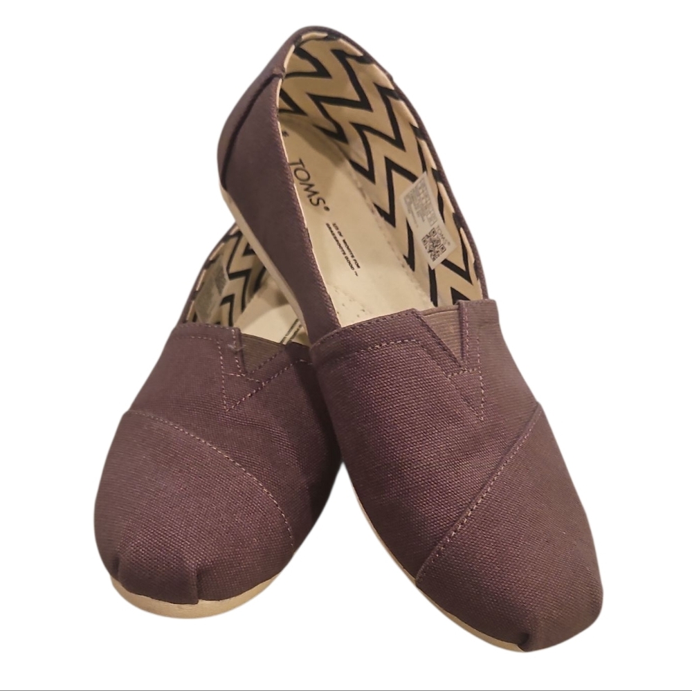 Toms Women's Classic Canvas Loafers - Grey Size 8 Exellent Condition